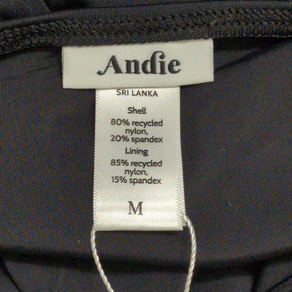 Andie Amalfi One Piece Black Scoop Neck Adjustable Straps Swim Size M New - Picture 7 of 10